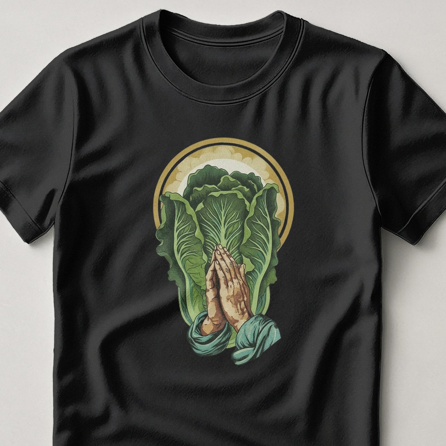 Unique Praying Hands with Leaves Graphic Tee product type