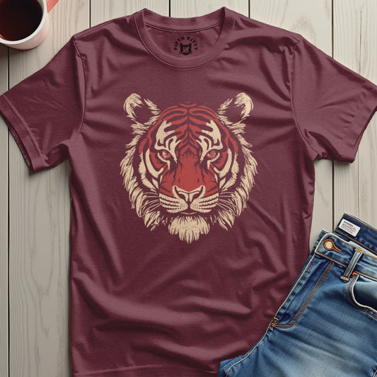 Majestic Tiger Face Graphic Design on Men's Shirt product