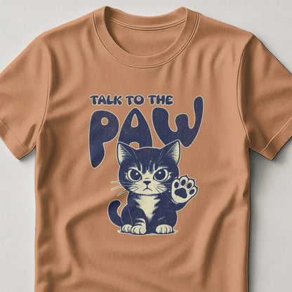 Talk To The Paw Graphic Cat T-Shirt product