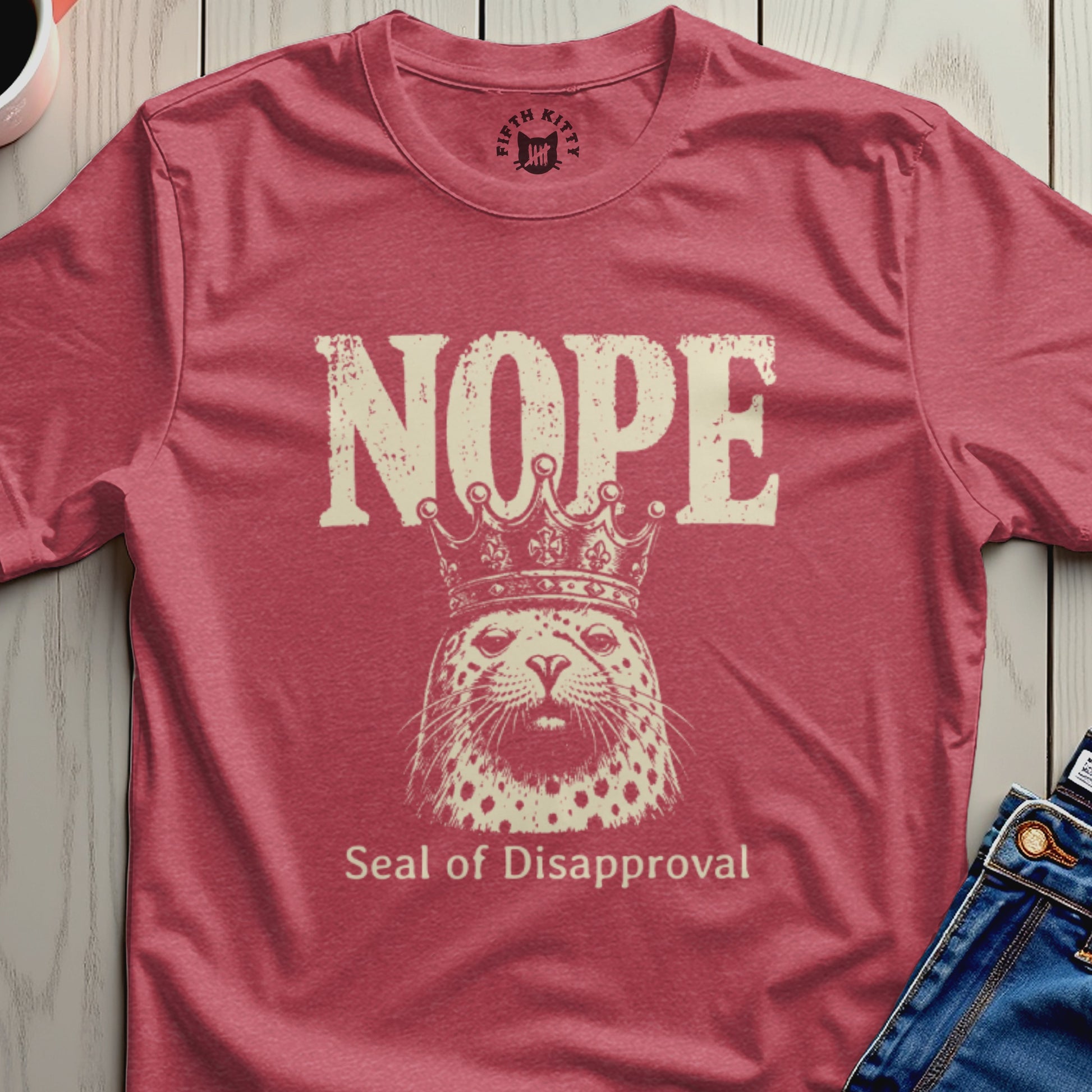Seal wearing a crown with "NOPE" text and "Seal of Disapproval" below.