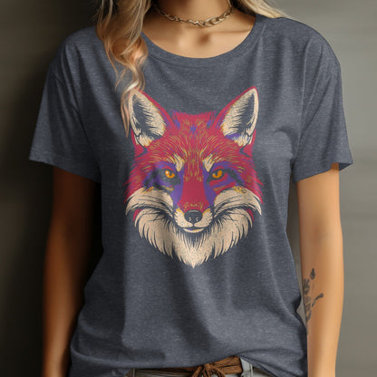 Colorful Fox Graphic Print Relaxed Fit T-Shirt product type