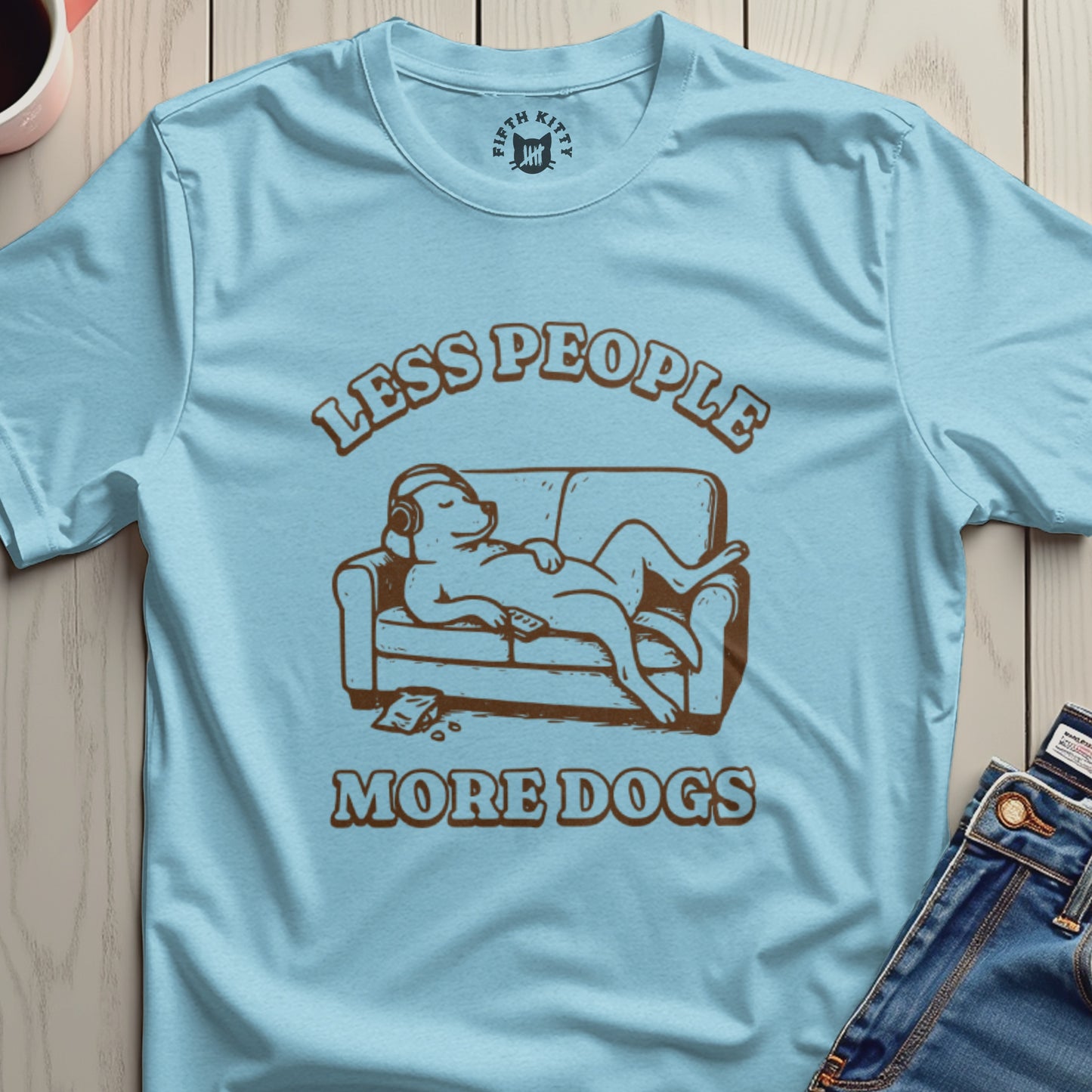 Less People More Dogs Graphic Tee Shirt