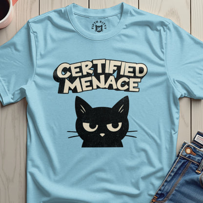 Certified Menace Cat Graphic T-shirt