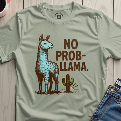 No Prob-llama Graphic Tee Fun Llama Themed Shirt