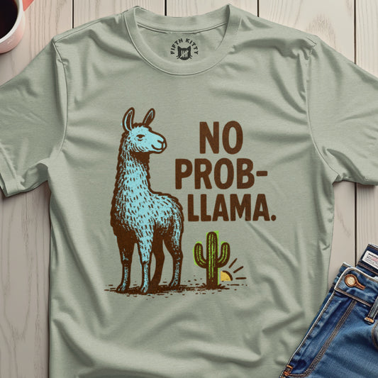 No Prob-llama Graphic Tee Fun Llama Themed Shirt