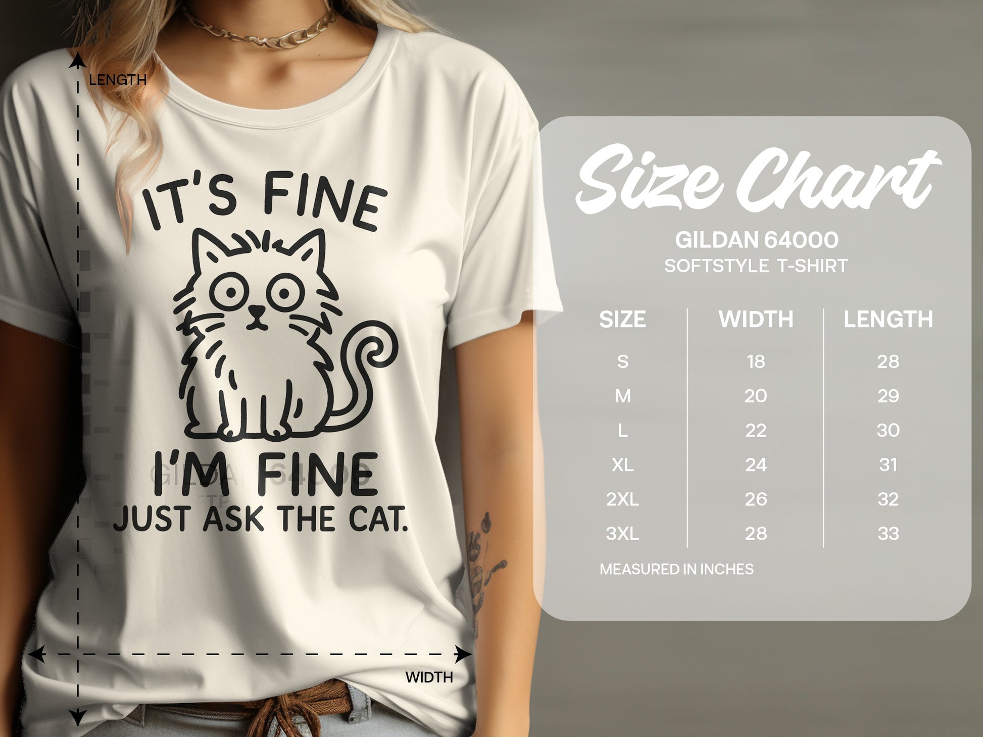 It's Fine I'm Fine Just Ask The Cat T-Shirt product