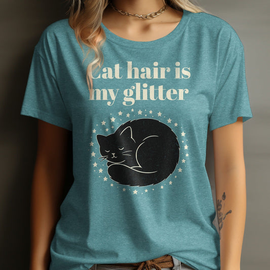 Cat Hair Is My Glitter Cat Design Shirt product
