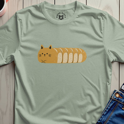 Light green t-shirt with a cartoon cat-loaf design and "FIFTH KITTY" logo.