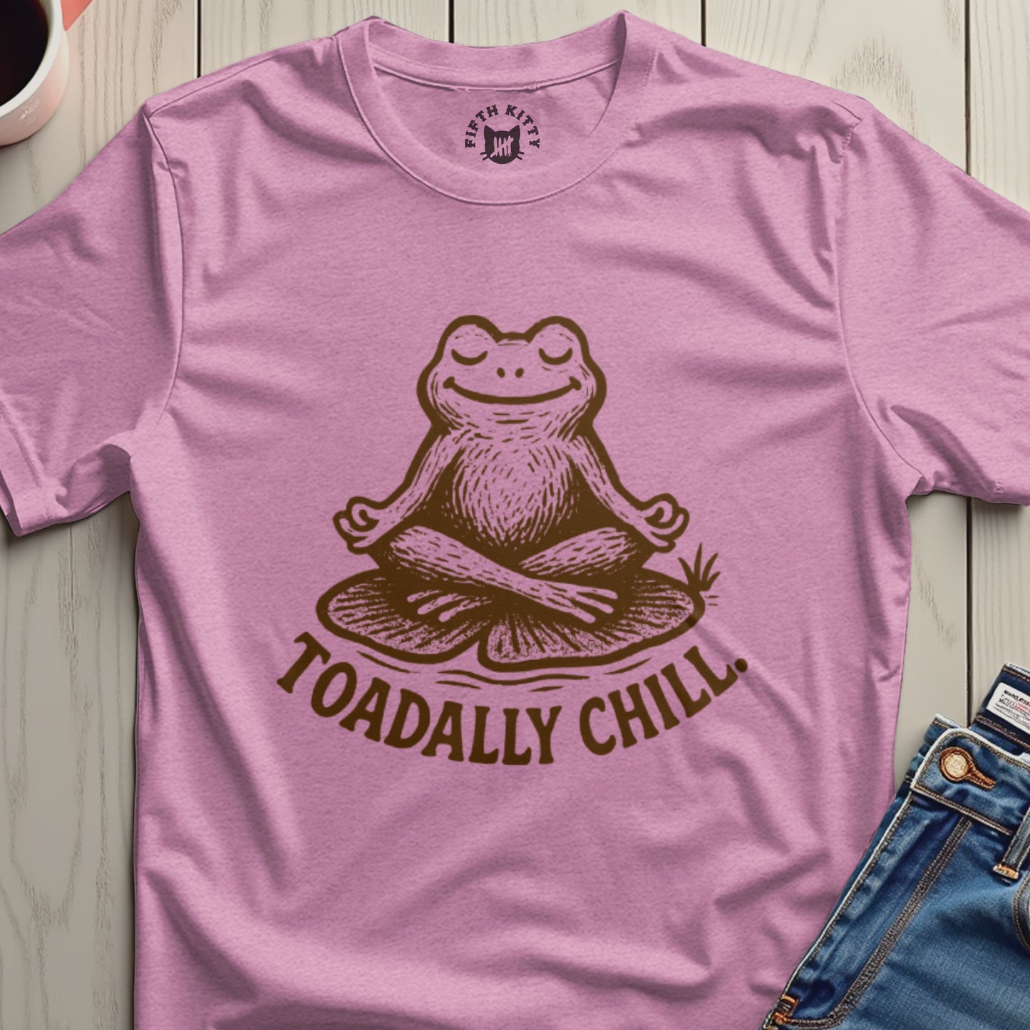 Toadally Chill Cute Frog Graphic Unisex T-Shirt