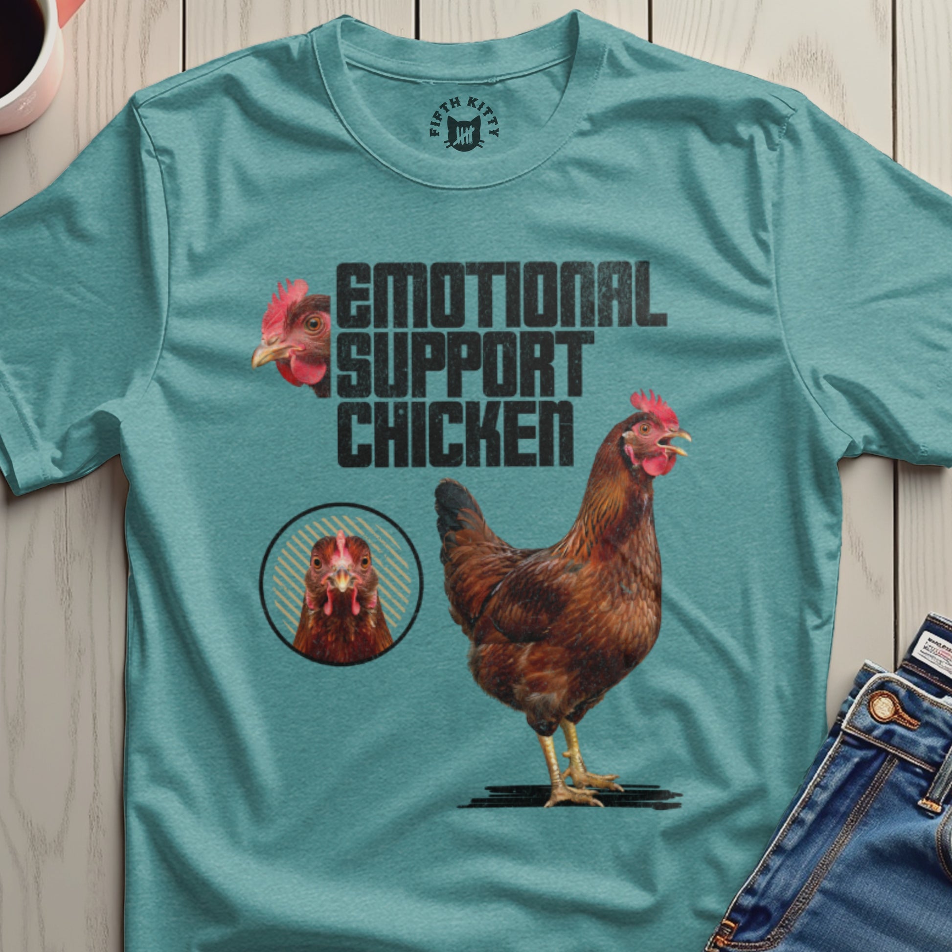 Emotional Support Chicken Graphic T-Shirt