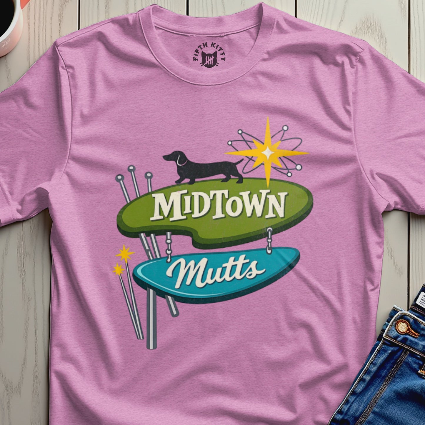 Midtown Mutts Graphic T-Shirt with Retro Design Shirt