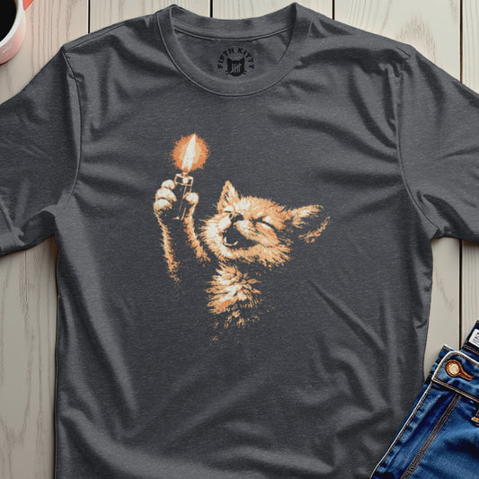 Happy cat lighter flame design graphic Fifth Kitty product type