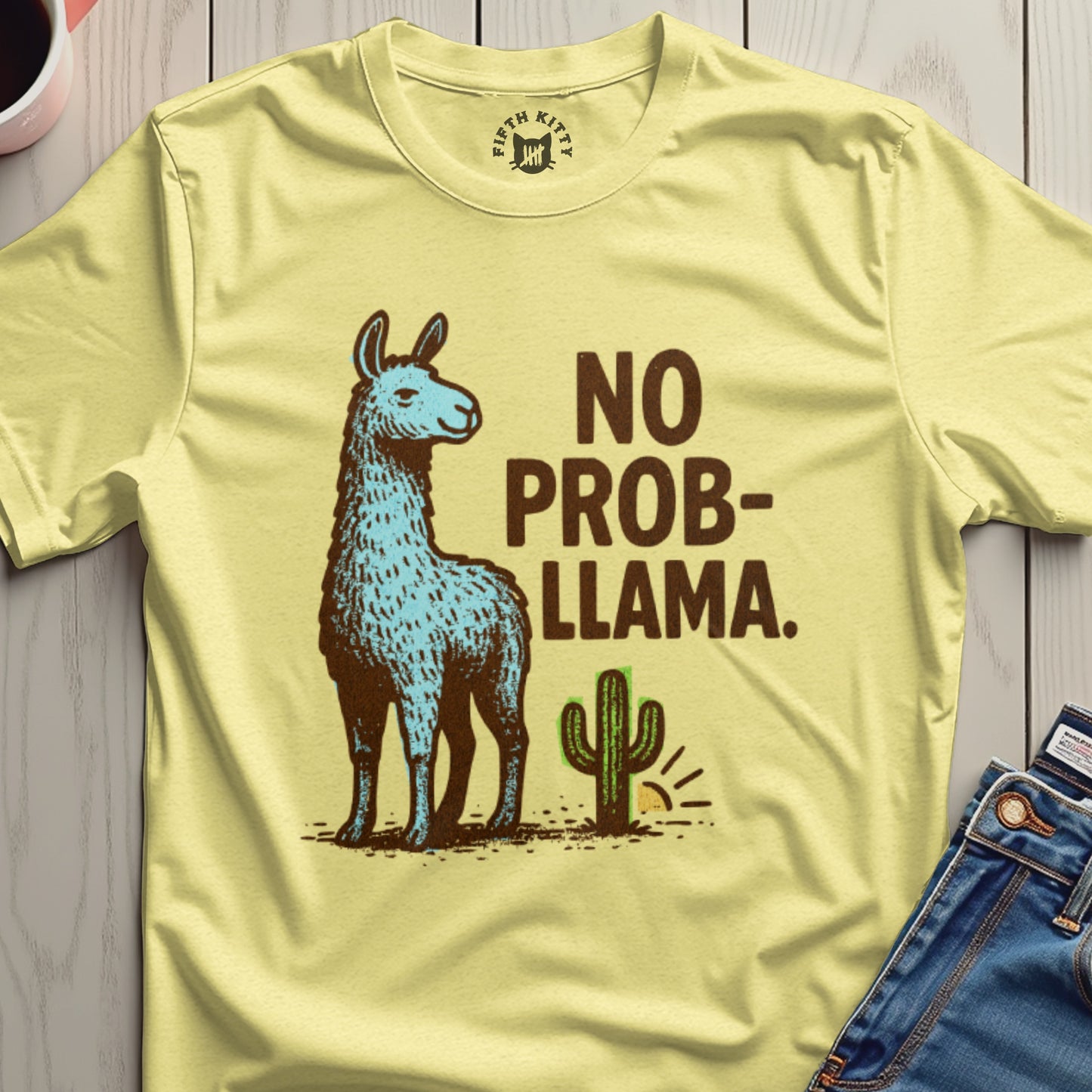 No Prob-llama Graphic Unisex Casual T-shirt