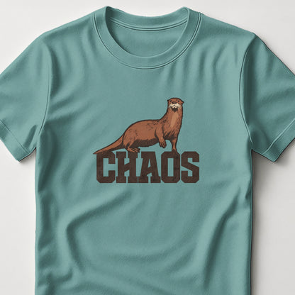 Chaos Otter Graphic Design Teal T-Shirt product