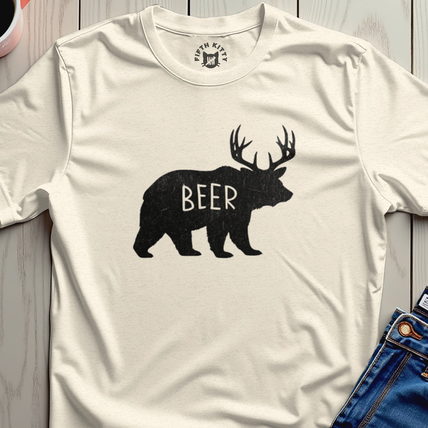 FIFTH KITTY Bear Antler Beer Graphic Cream product type