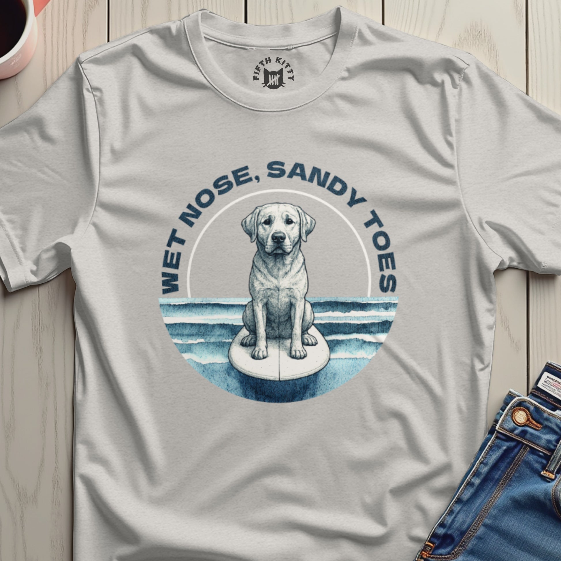 Wet Nose Sandy Toes Graphic T-Shirt for Dog Lovers