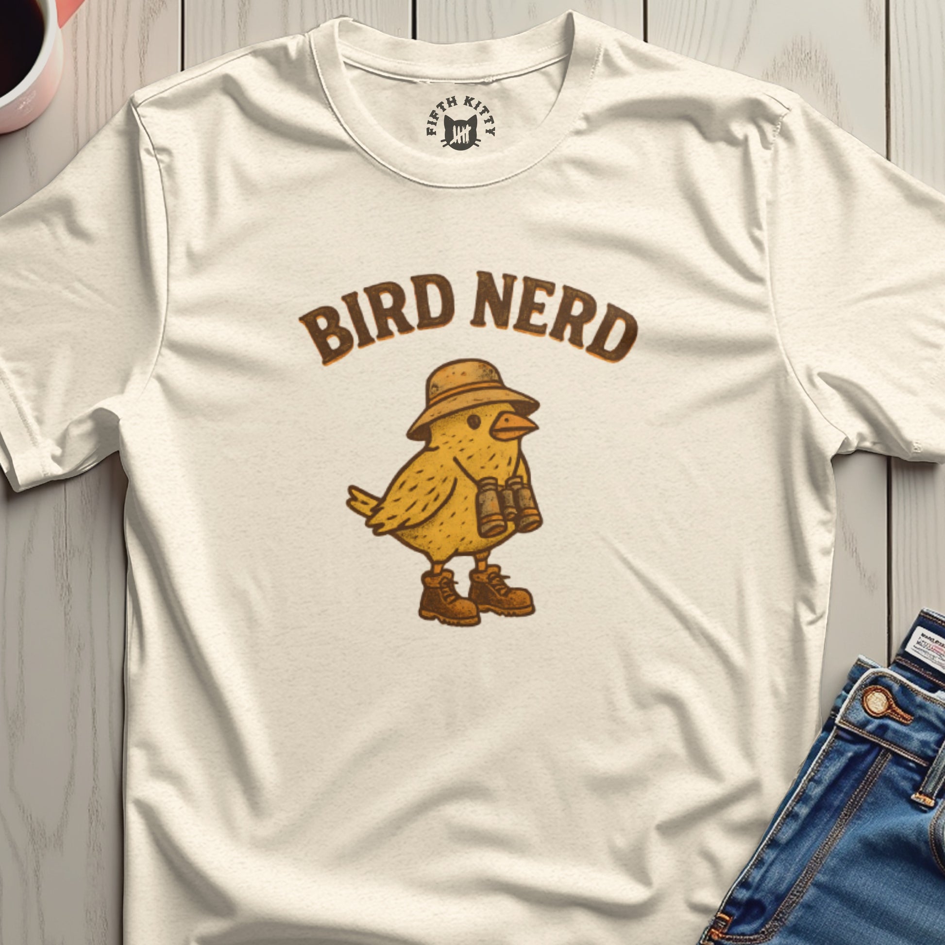 Bird Nerd Illustrated Tee with Cute Cartoon Bird