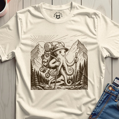 Octopus Hiking Graphic Adventure T-Shirt for Outdoor Lovers