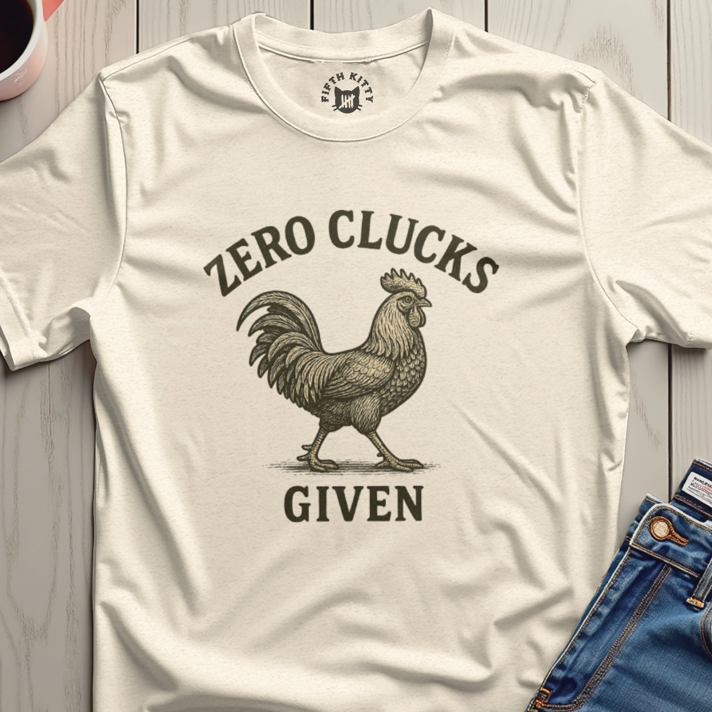 Zero Clucks Given Rooster Graphic T-shirt Product