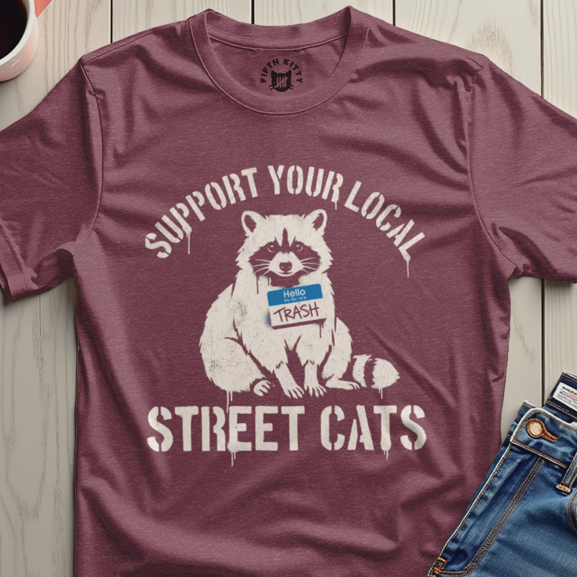 Support Your Local Street Cats Raccoon Shirt