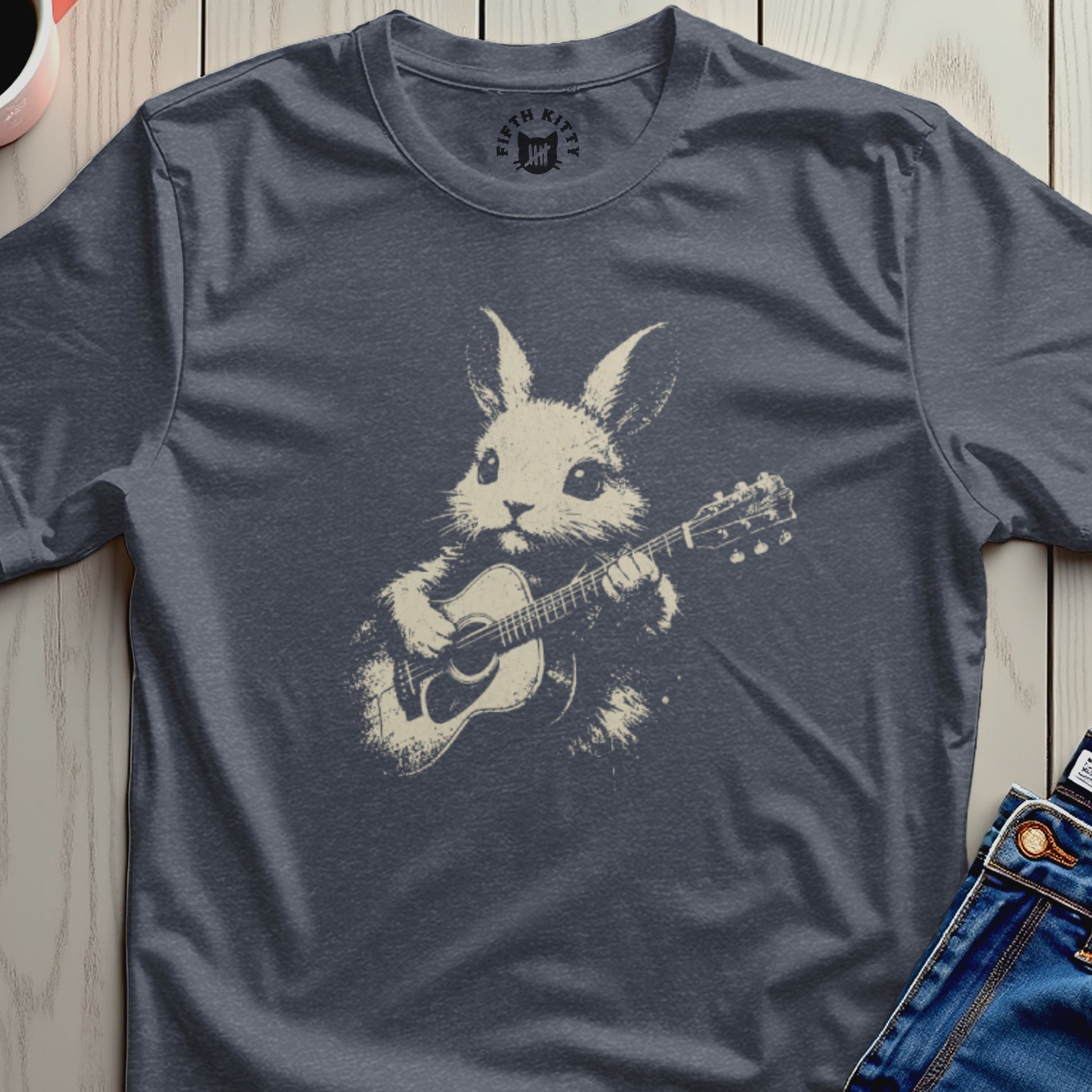 Fifth Kitty Rabbit Guitarist Musical Animal Fun Design product type