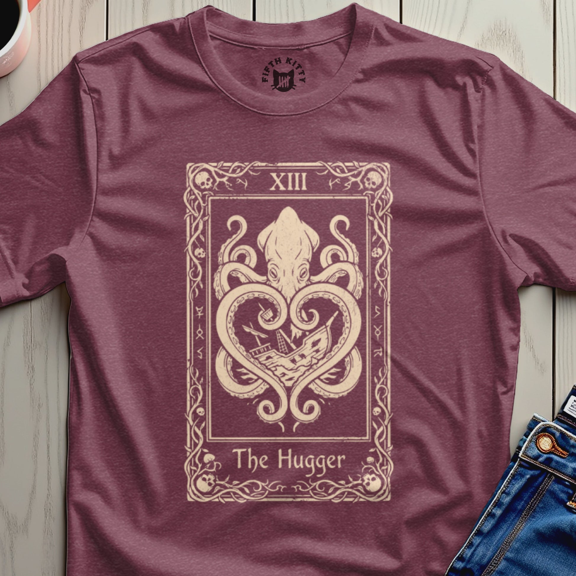 The Hugger Octopus Tarot Card Style Graphic Tee