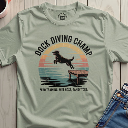Dock Diving Champ Zero Training Wet Nose Sandy Toes Shirt