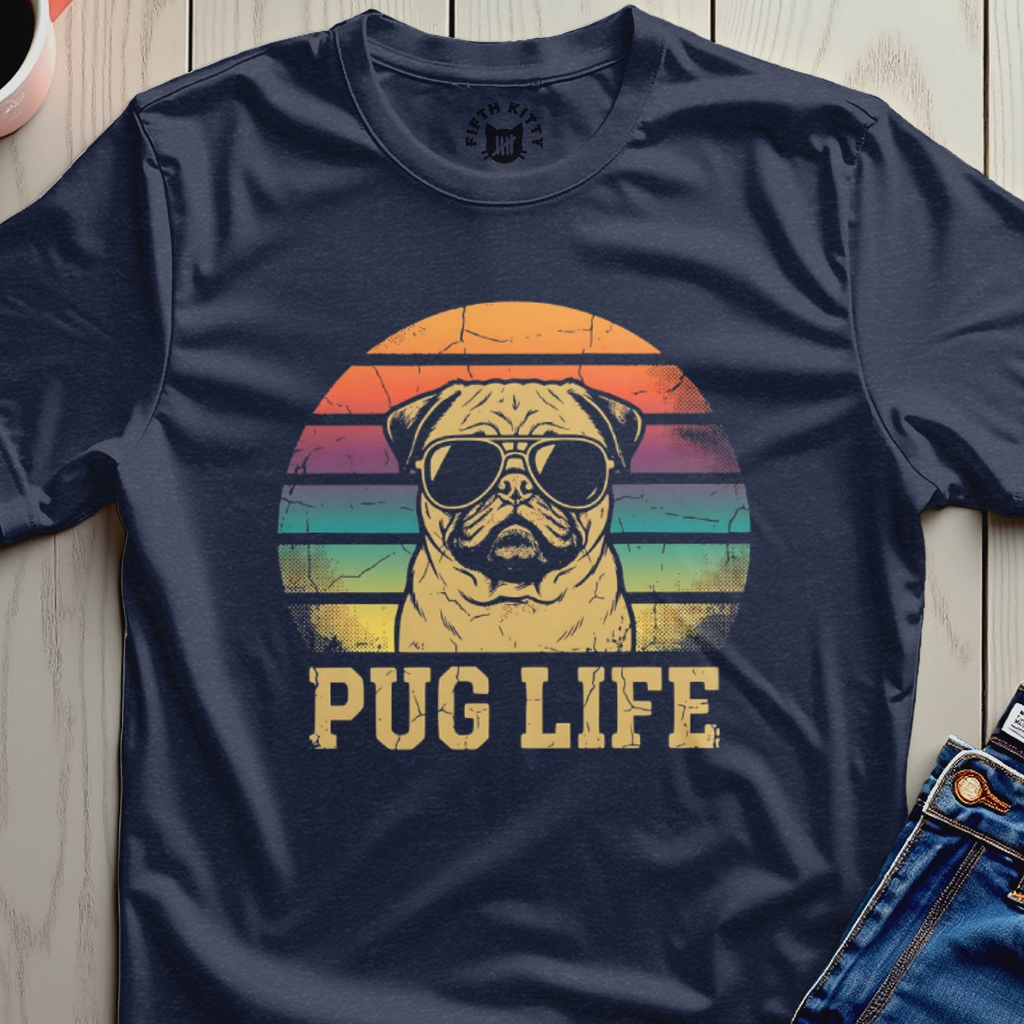 Vintage Pug Life Graphic T-Shirt for Dog Lovers