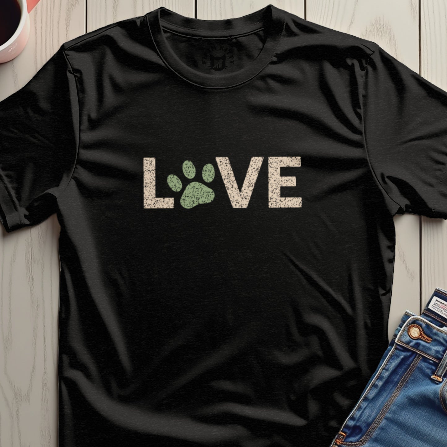 Love with Paw Print Design T-shirt Product