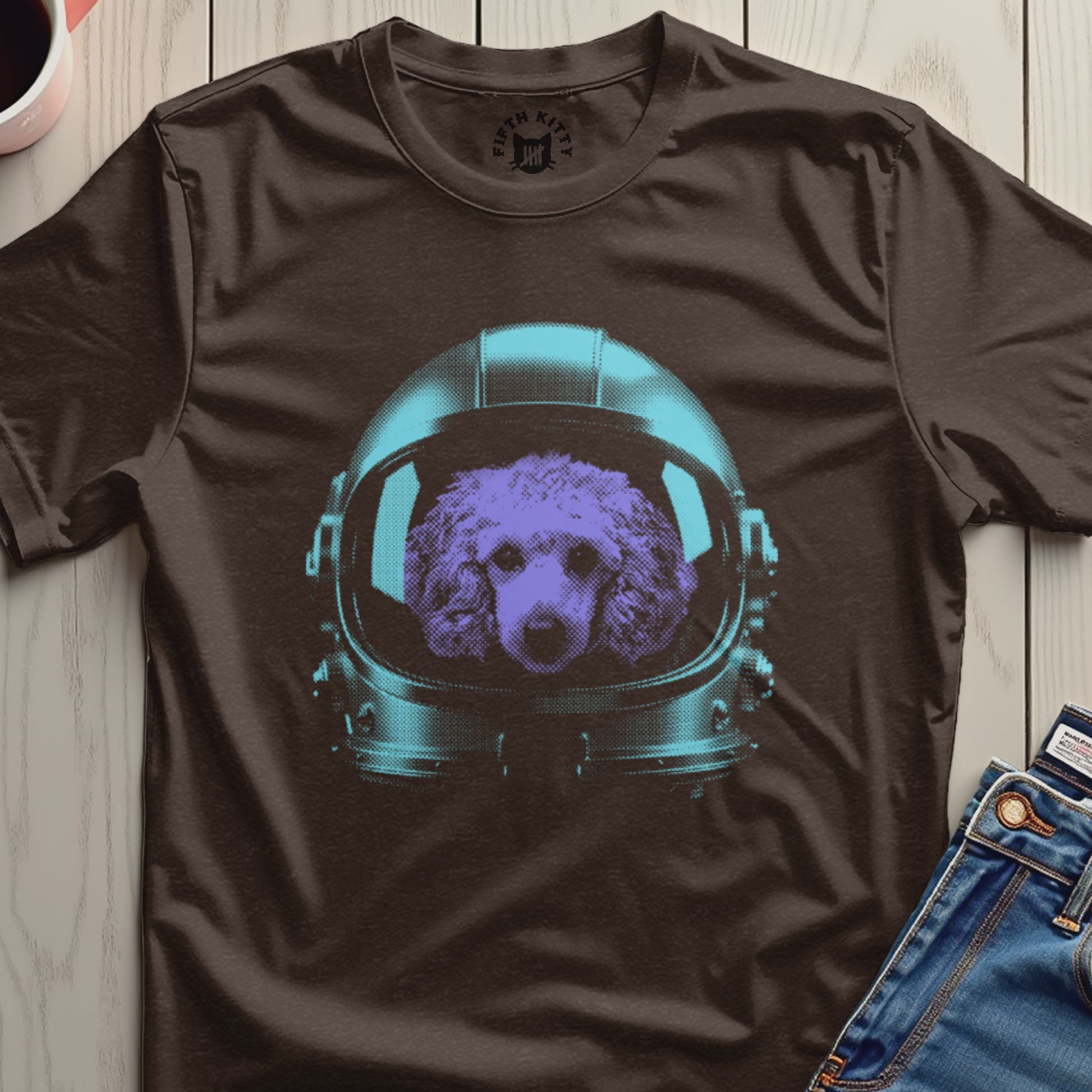 Poodle Astronaut Helmet Graphic Shirt product