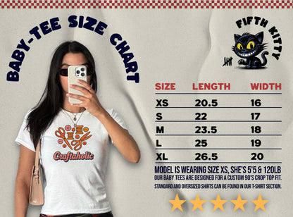 Craftaholic Graphic Baby Tee Size Chart product