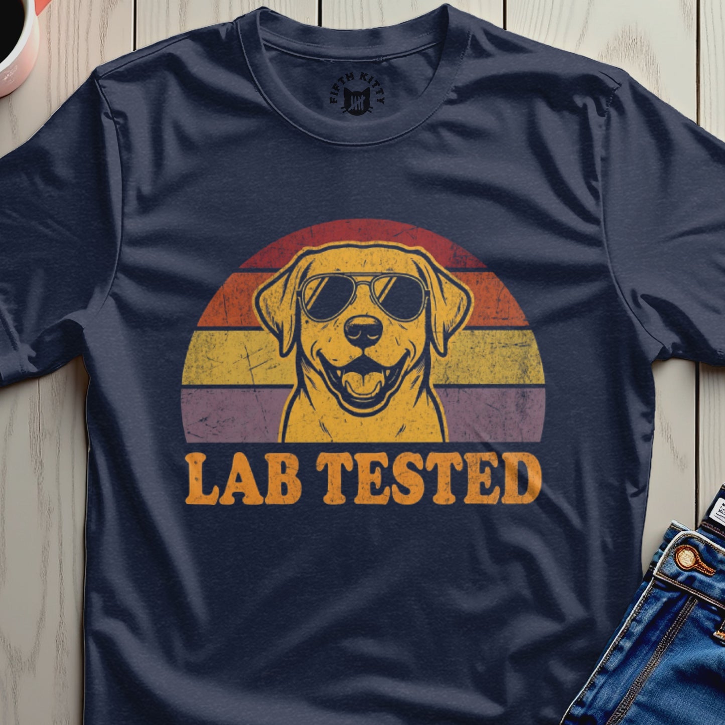 Lab Tested Dog Wearing Sunglasses T-Shirt Product