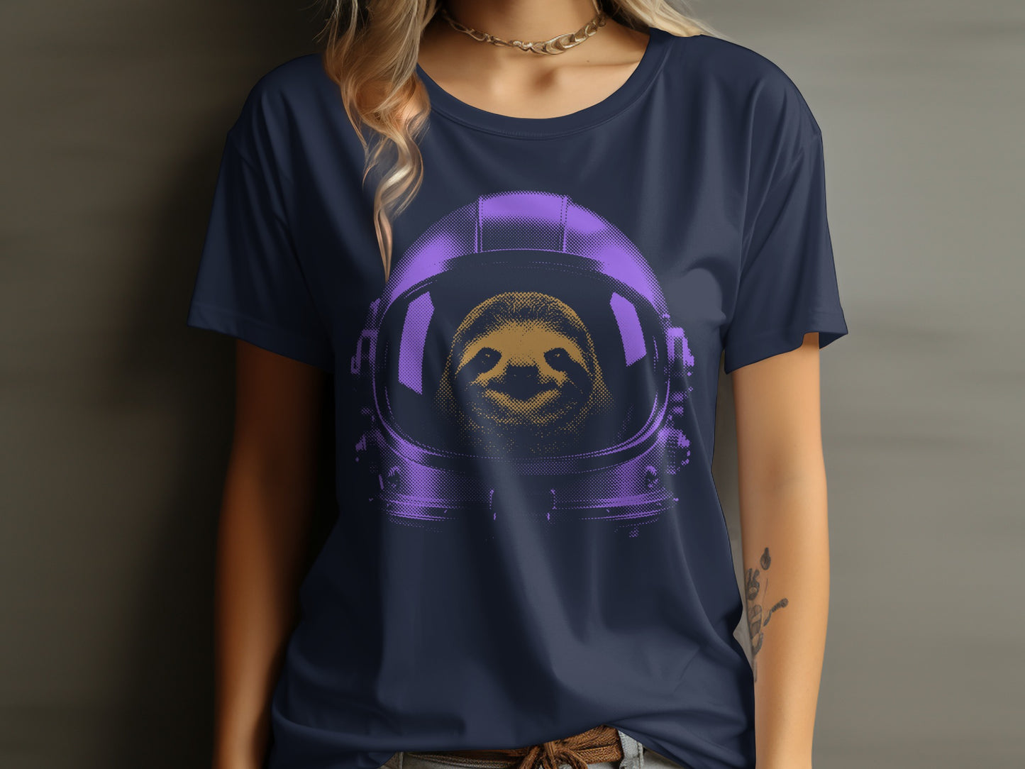Space Sloth in Astronaut Helmet T-shirt
