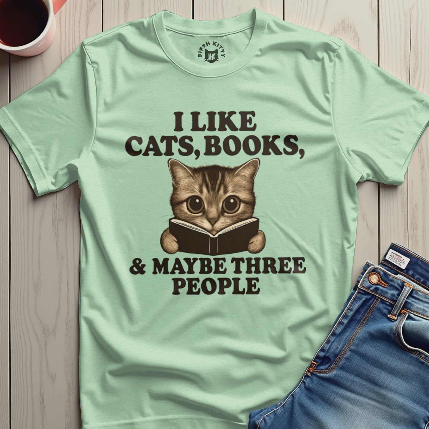 I Like Cats Books Maybe Three People T-shirt product