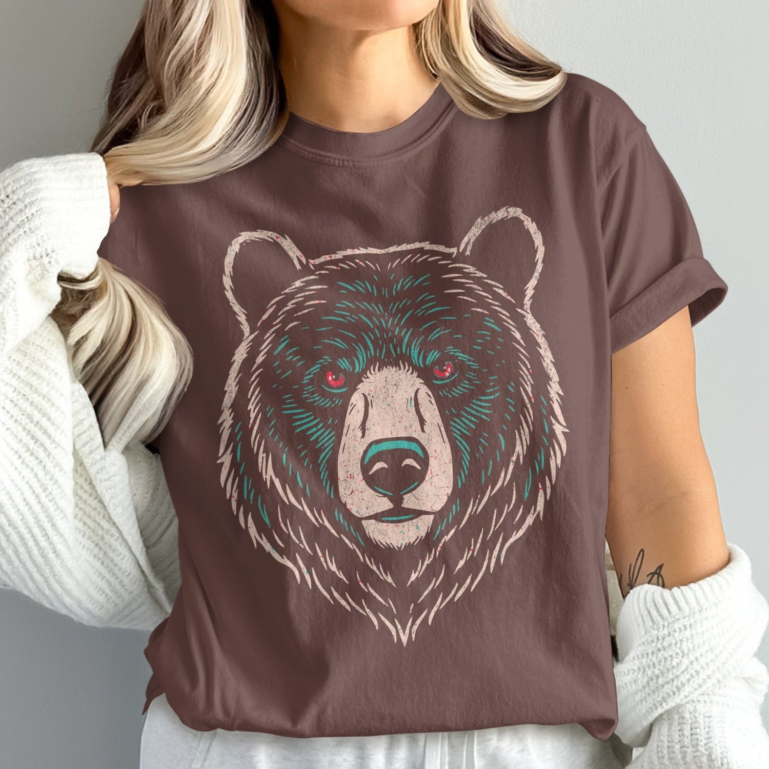 Detailed Bear Graphic Design T-Shirt product type