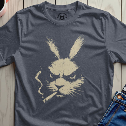 Smoking Rabbit Graphic Dark Grey T-shirt