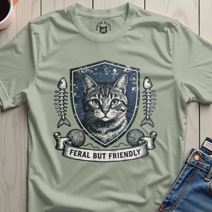 Feral But Friendly Cat Graphic Shirt Bestseller