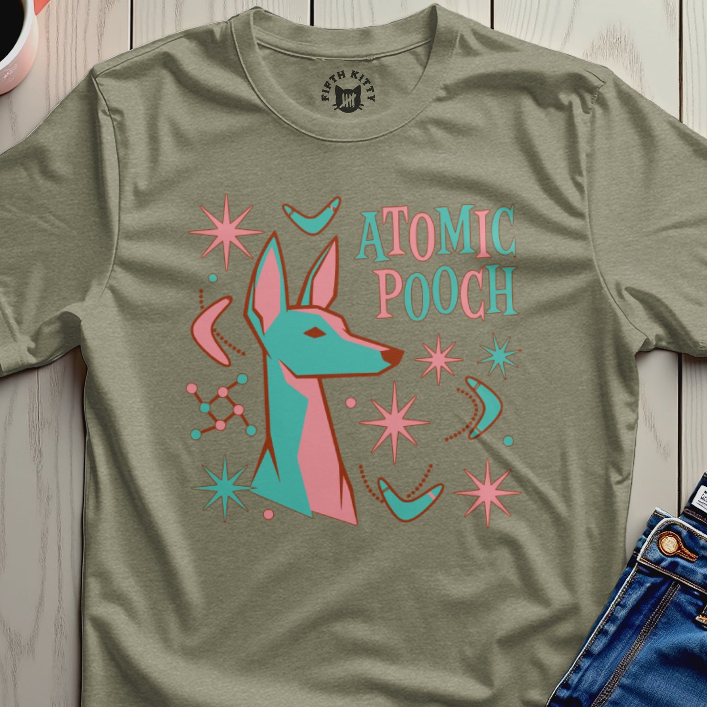 Retro Atomic Pooch Graphic Tee for Dog Lovers Shirt