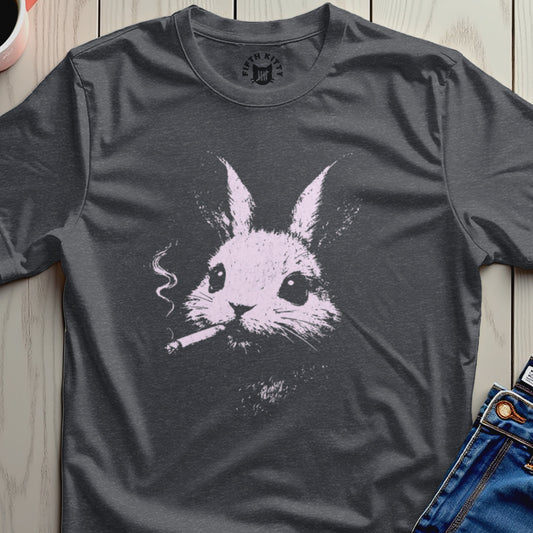 Smoking Bunny Graphic Tee Shirt Fashion Statement
