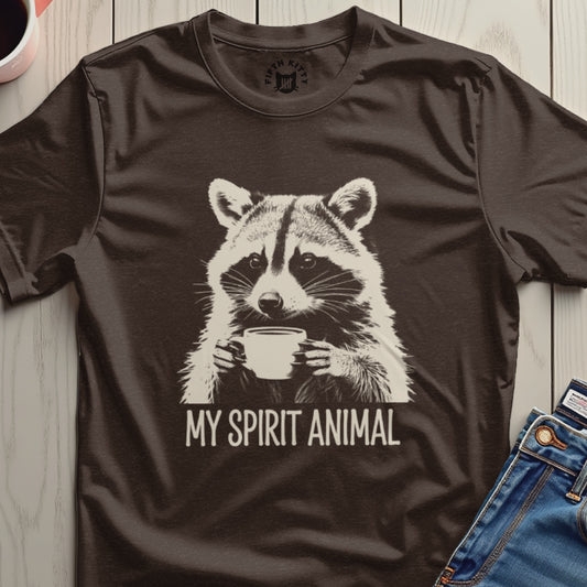 My Spirit Animal Raccoon with Coffee T-Shirt