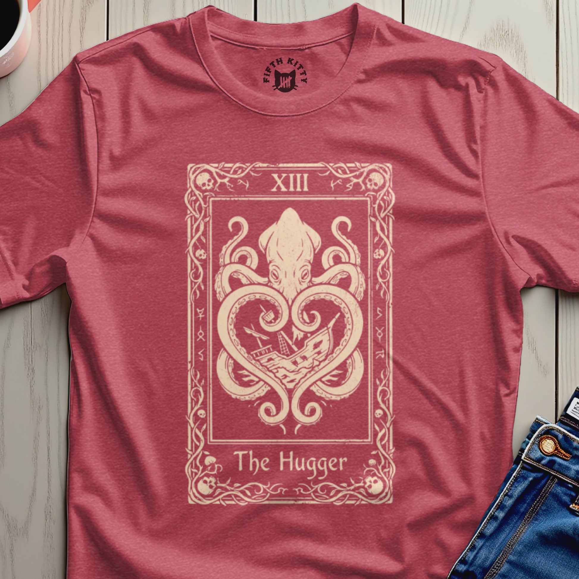 The Hugger XIII Octopus Tarot Card Design Shirt
