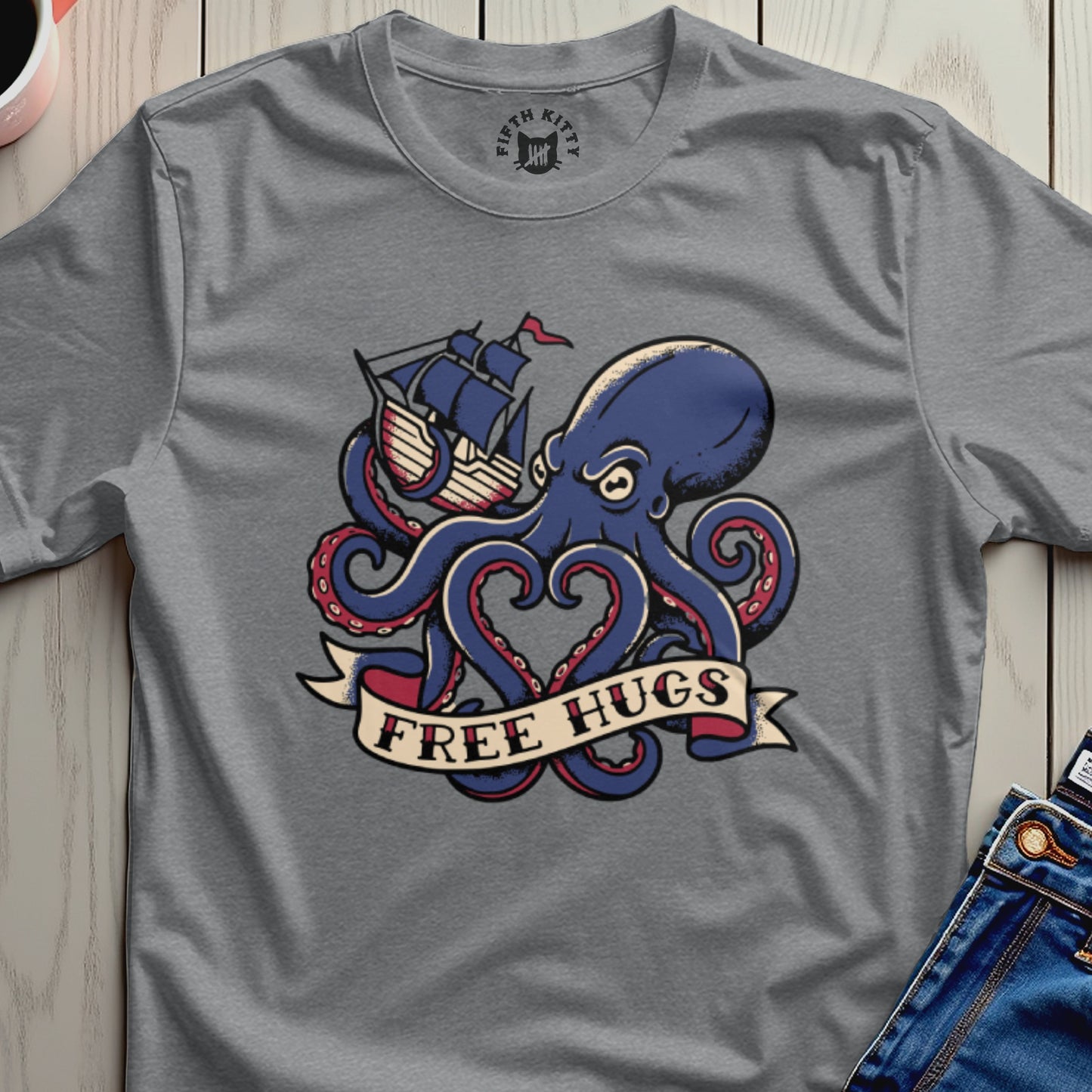 Free Hugs Octopus Graphic Shirt