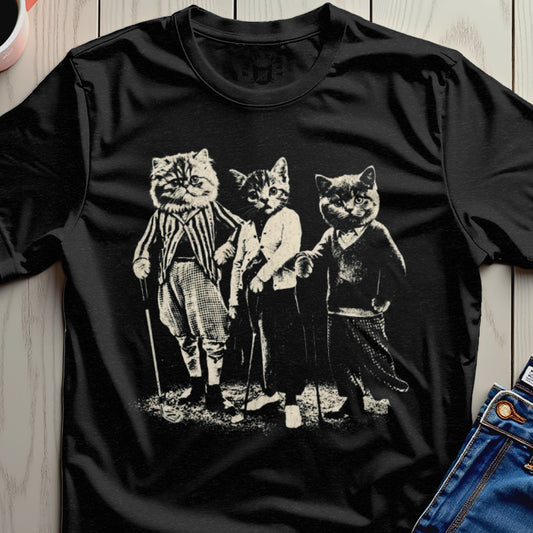 Vintage Dapper Cats Graphic Tee for Cat Lovers