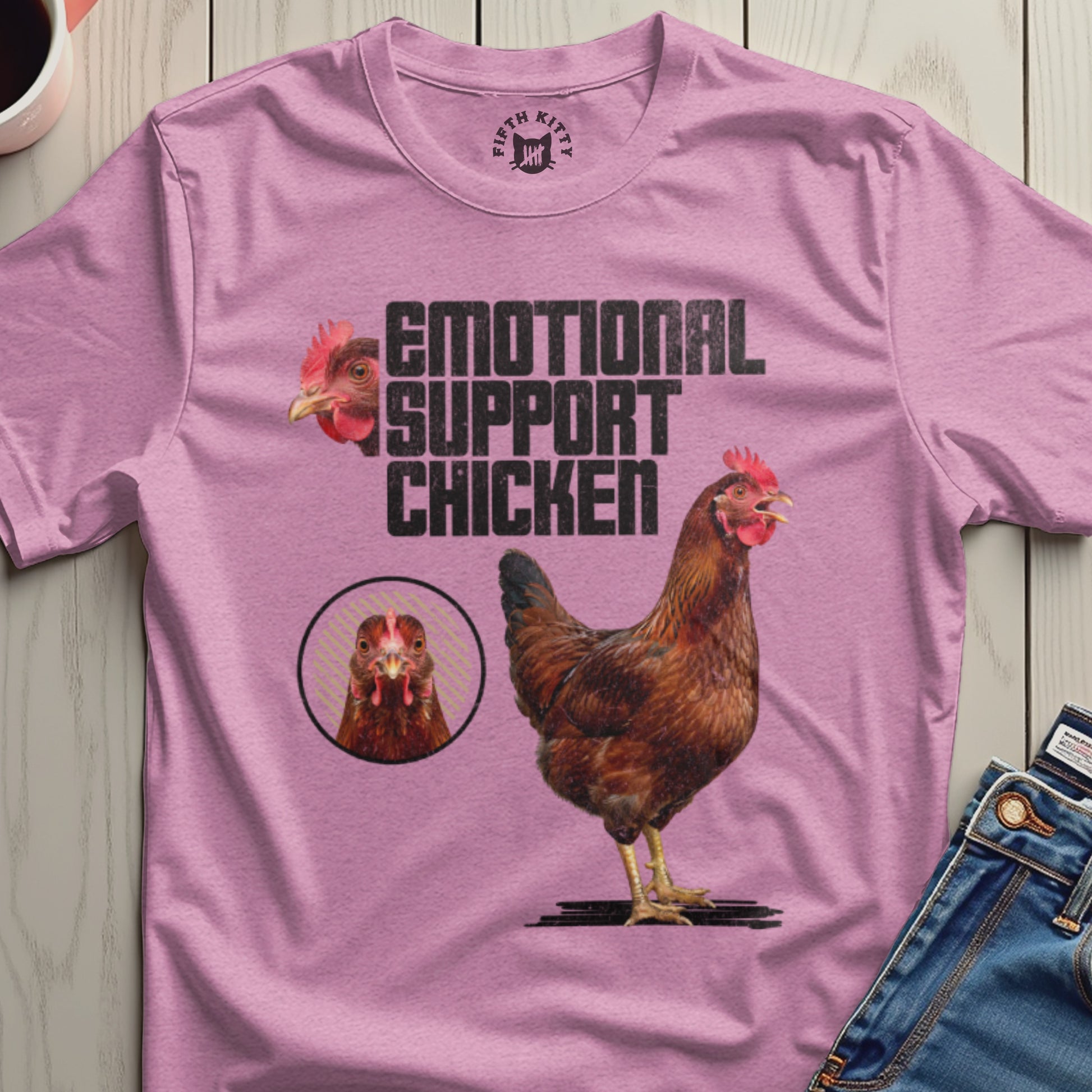 Emotional Support Chicken Graphic T-Shirt