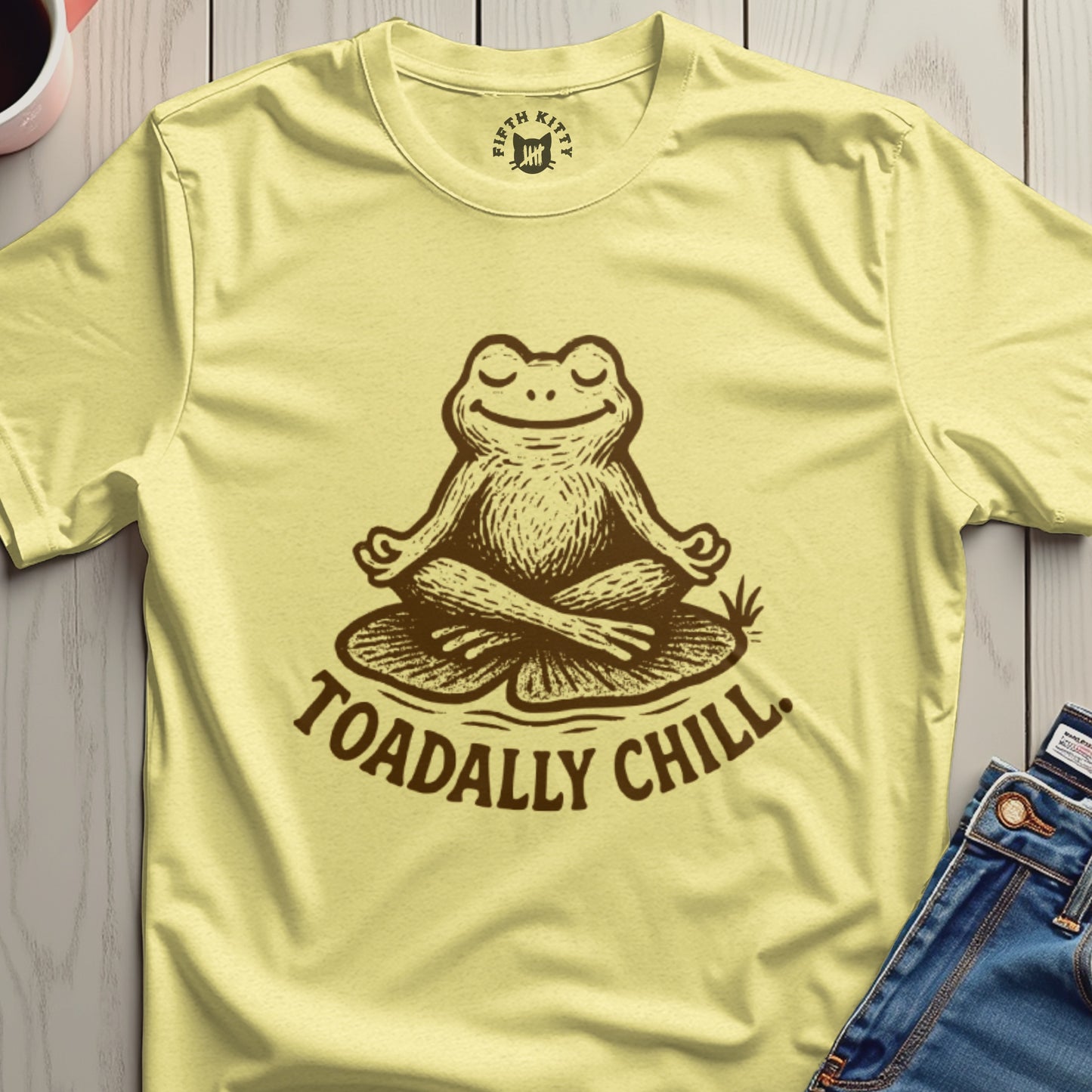 Toadally Chill Frog in Meditative Pose T-shirt